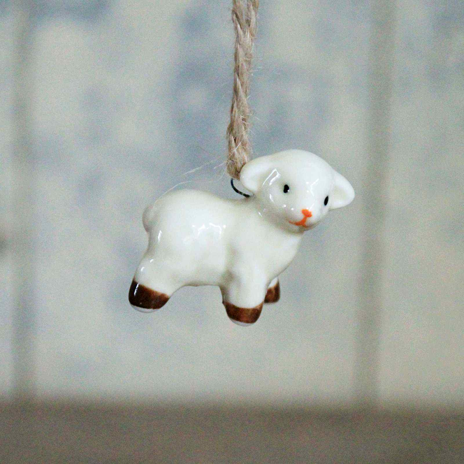 Hanging Ceramic Lamb Easter Decoration