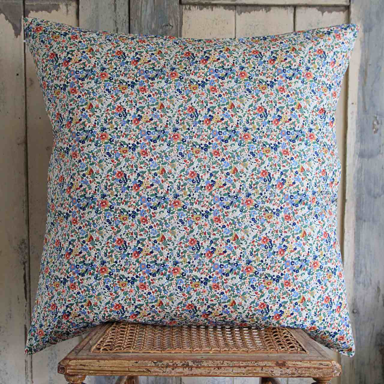 Large Cushion - Blue, Green and Rust Floral