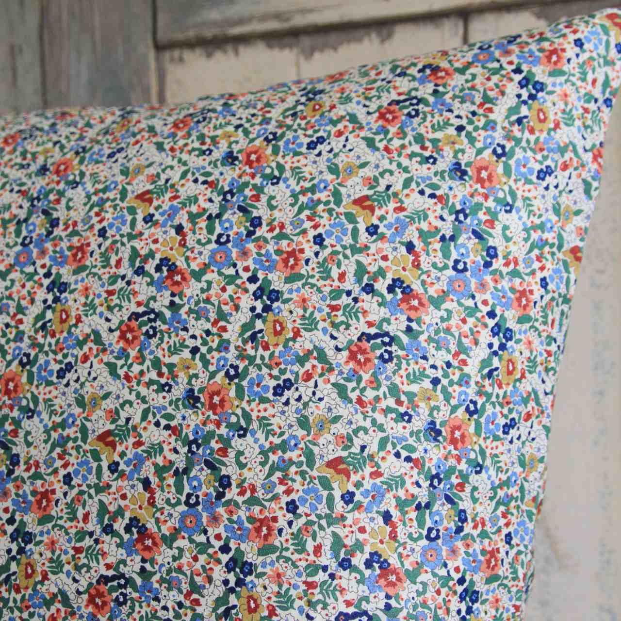 Large Cushion - Blue, Green and Rust Floral