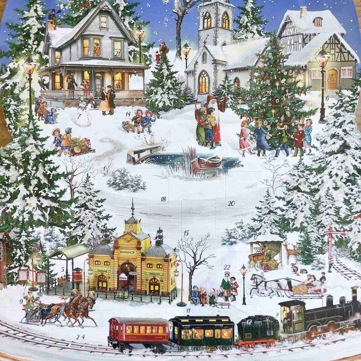 Large Traditional Advent Calendar - Snow Globe
