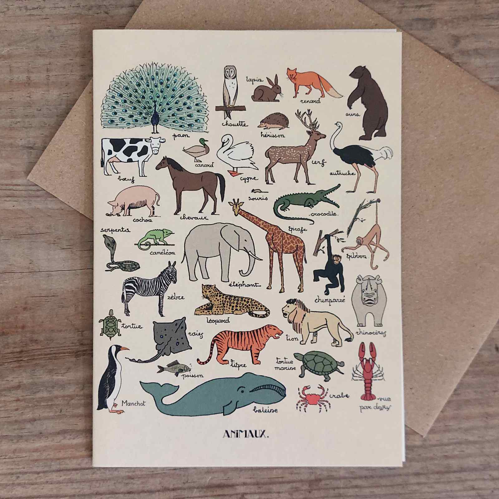 Les Animaux - Greeting Card