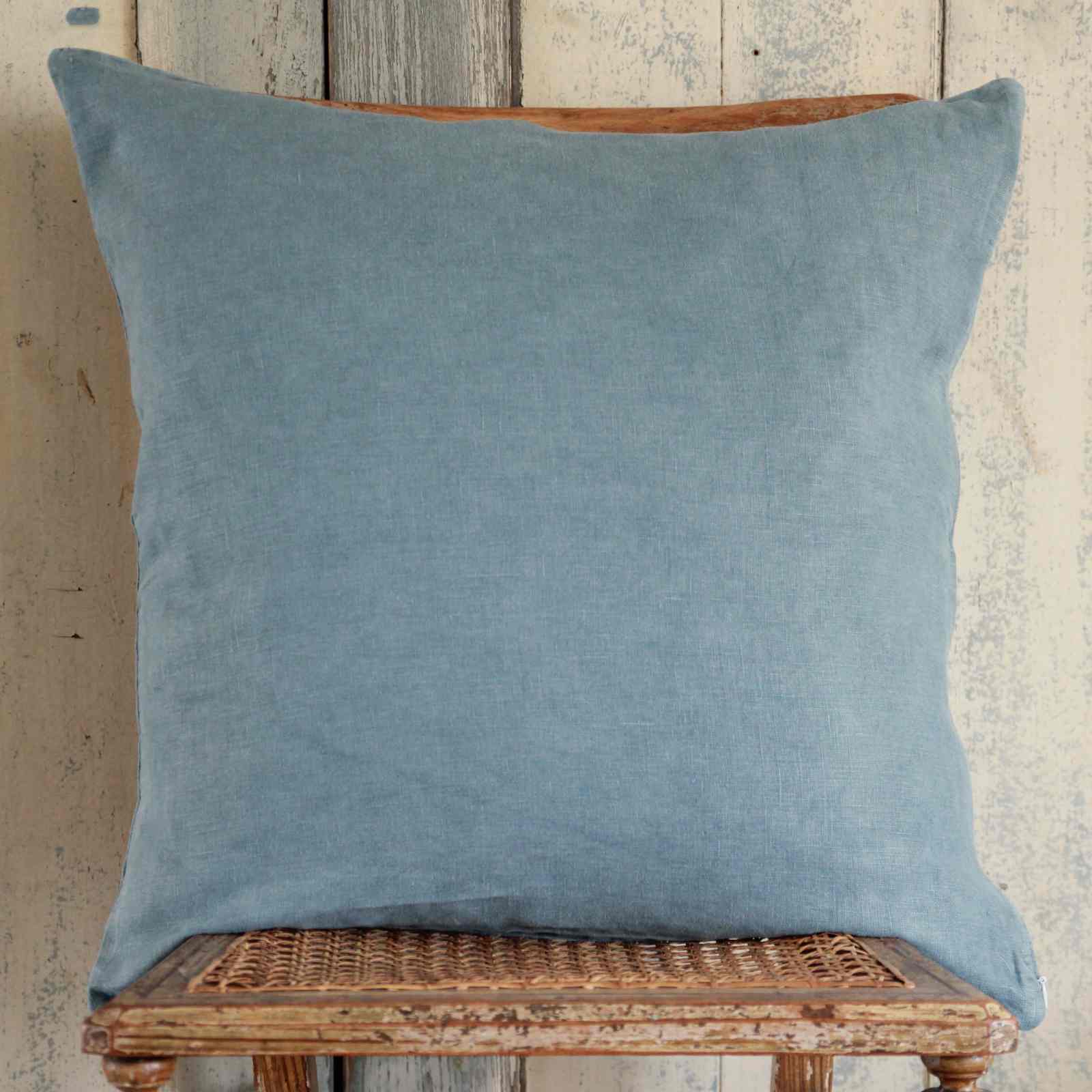 Linen Cushion - Antique Blue