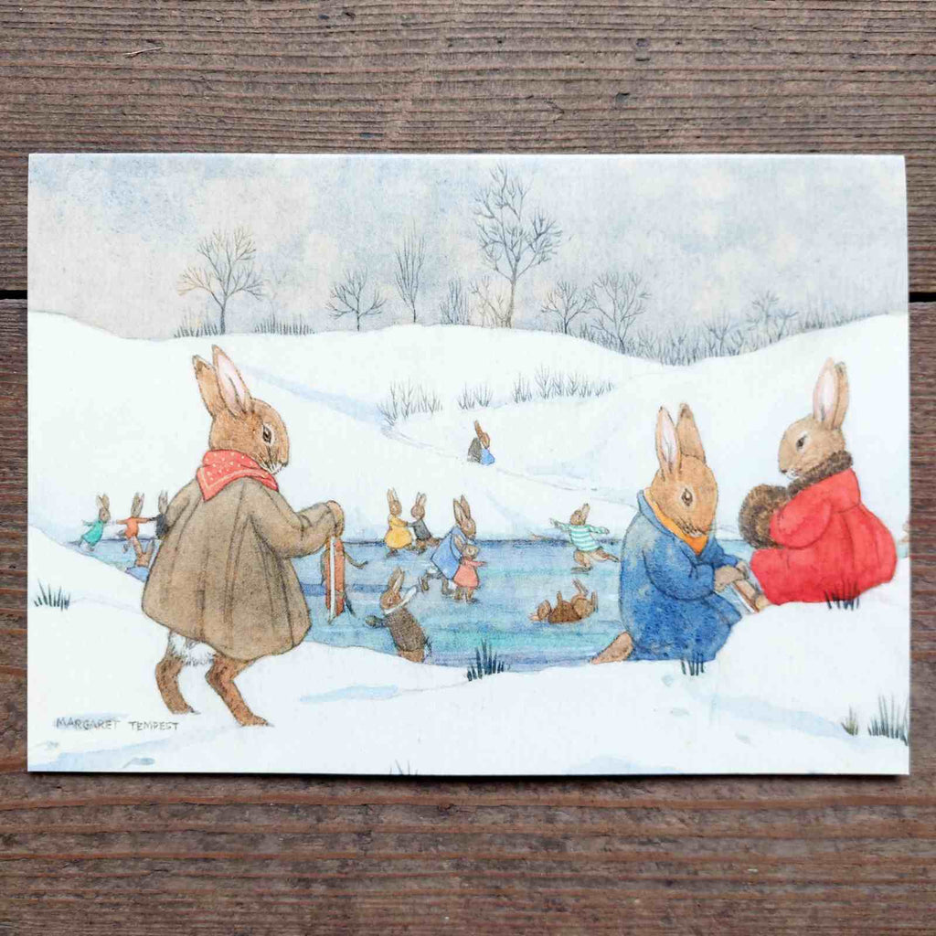 Single Traditional Christmas Card - Fun On The Ice
