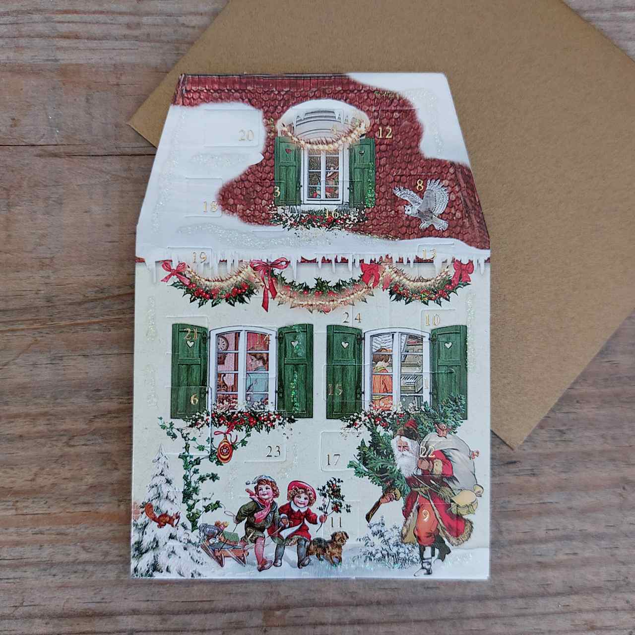 Mini Advent Calendar Card - Cream House
