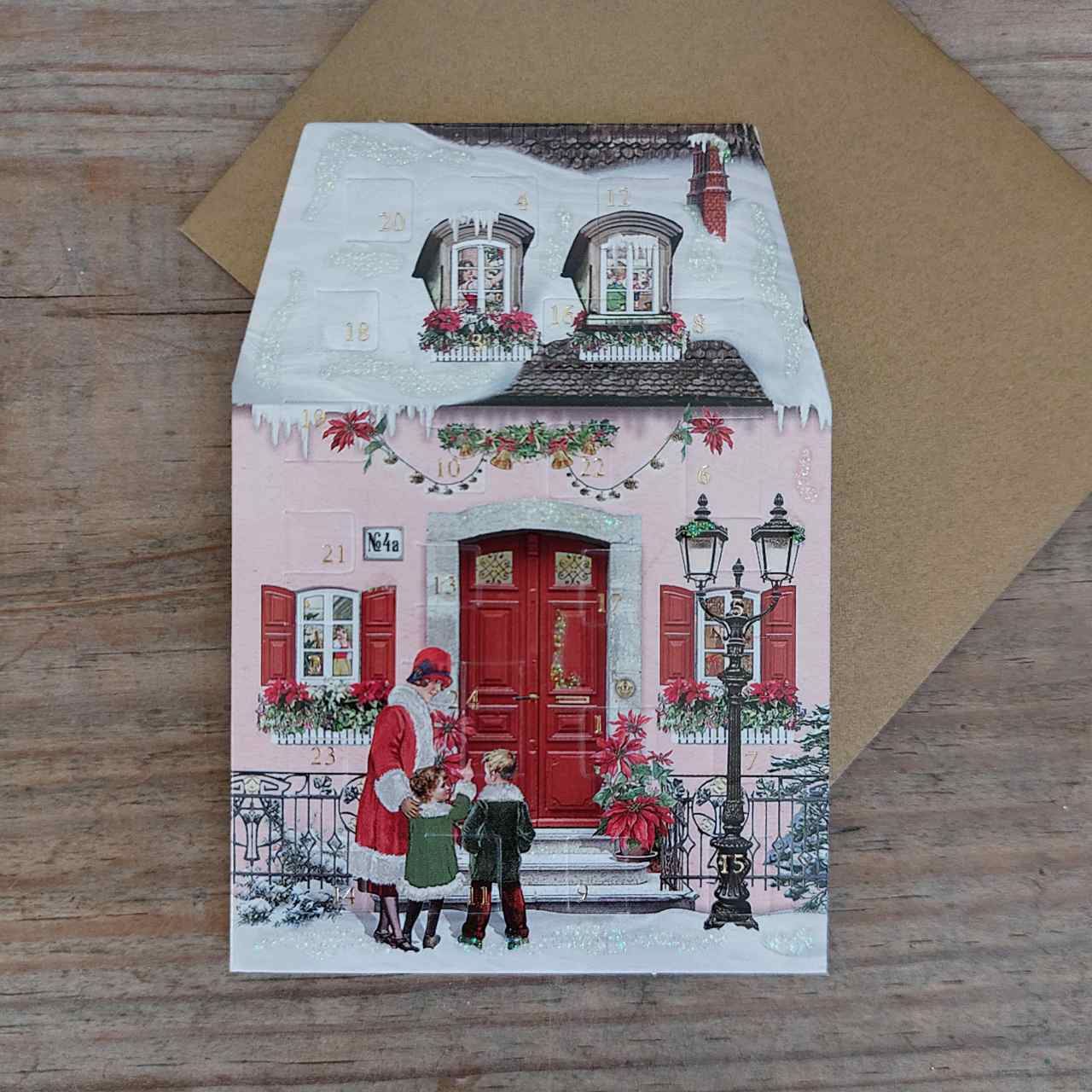 Mini Advent Calendar Card - Pink House
