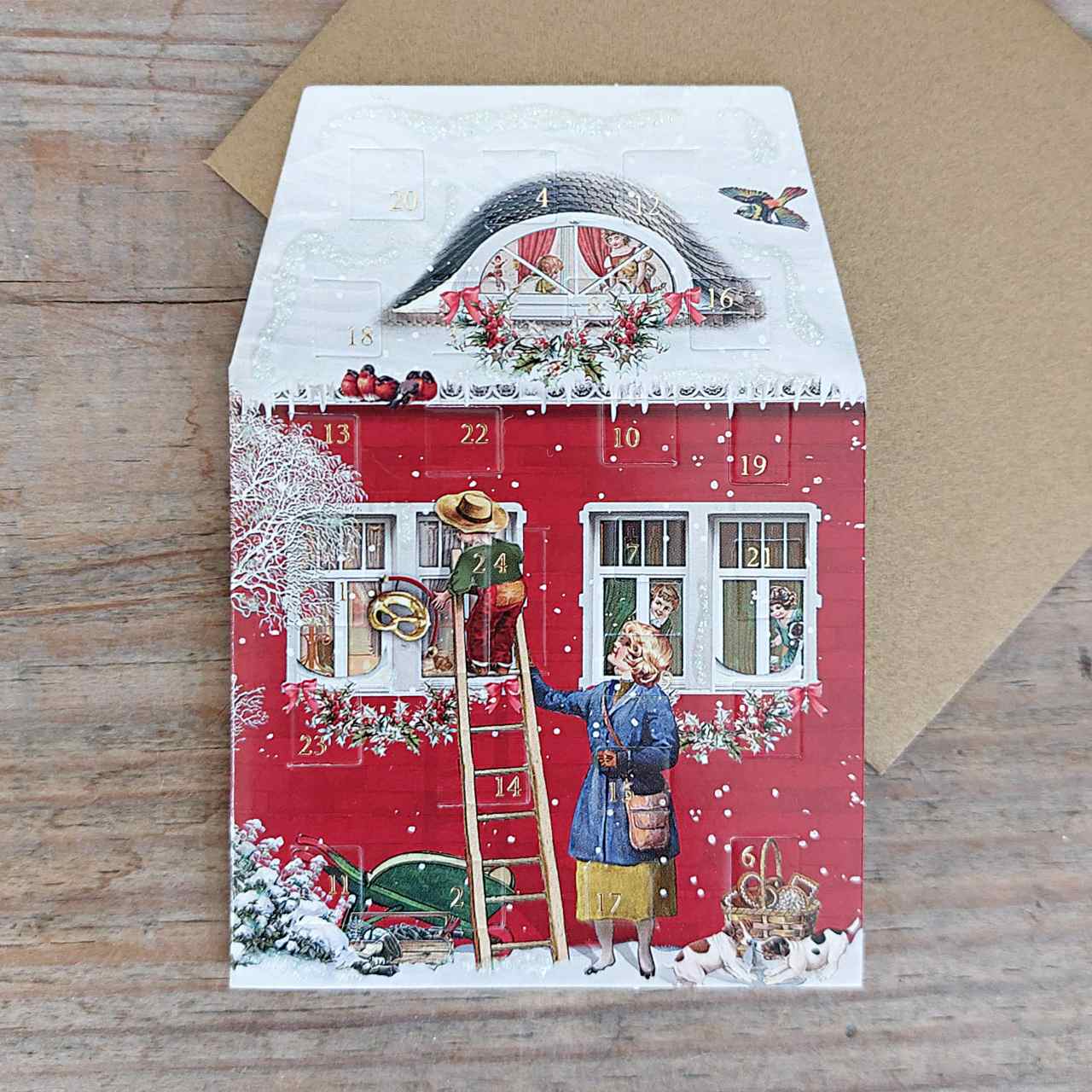 Mini Advent Calendar Card - Red House
