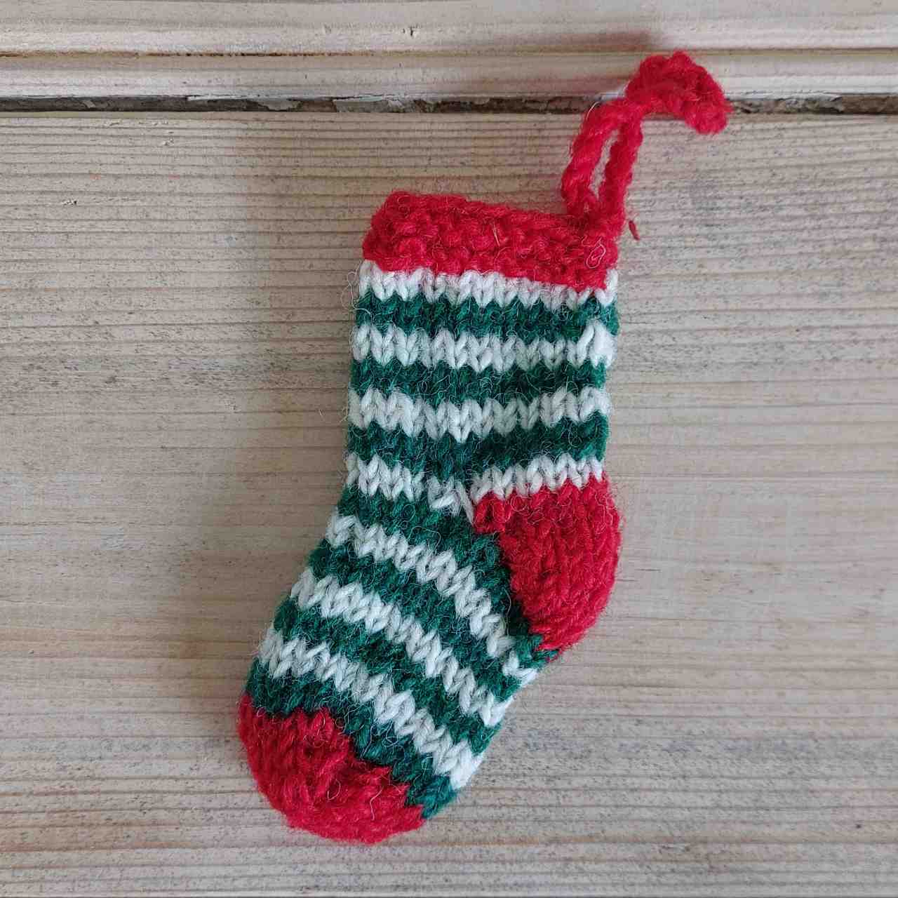 Mini Knitted Stocking Decoration