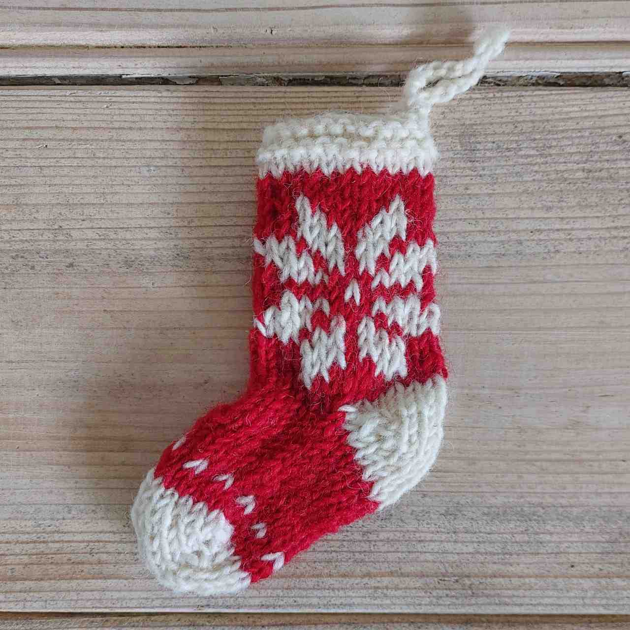 Mini Knitted Stocking Decoration