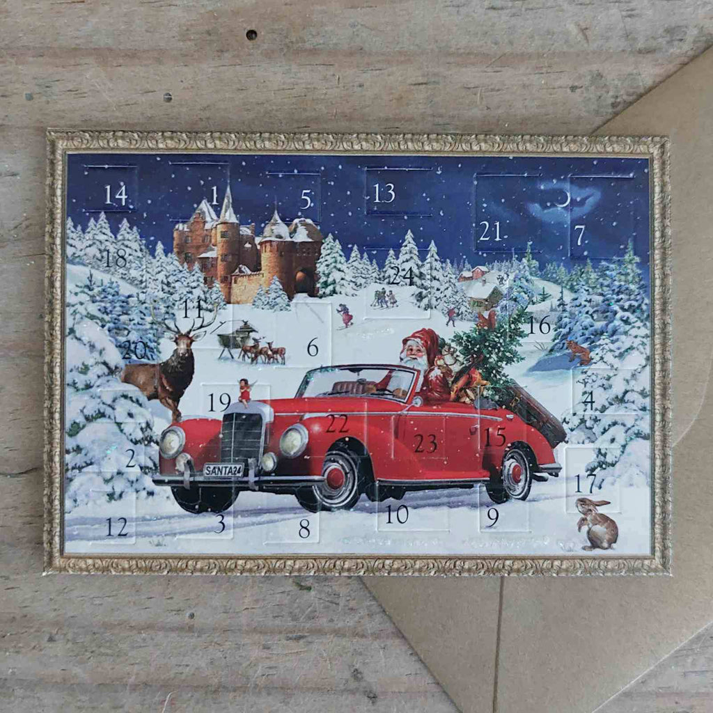Miniature Vintage Advent Calendar Card Vintage Car