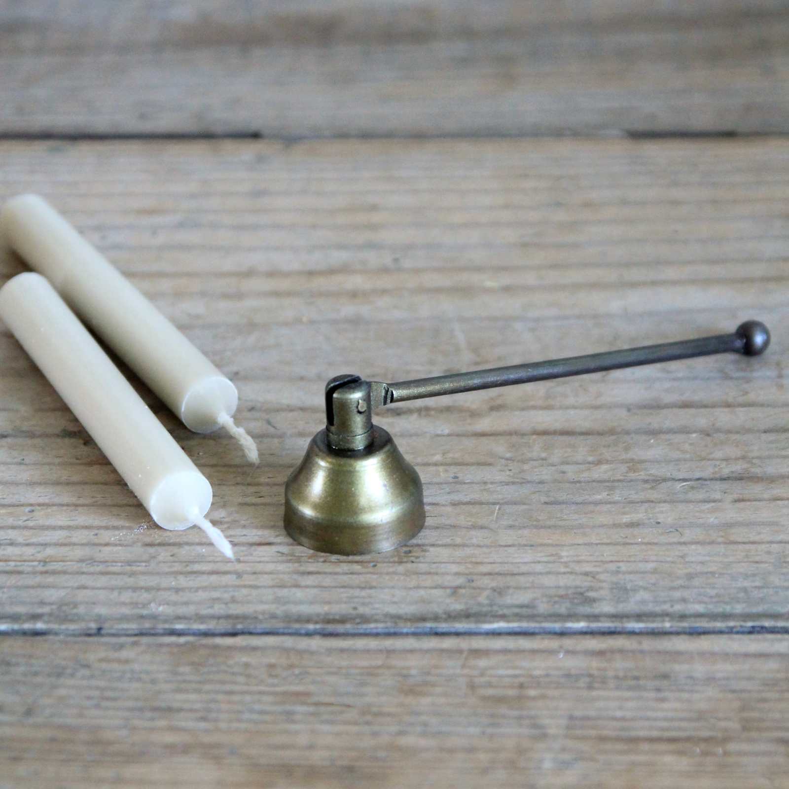 Mini Antiqued Brass Candle Snuffer