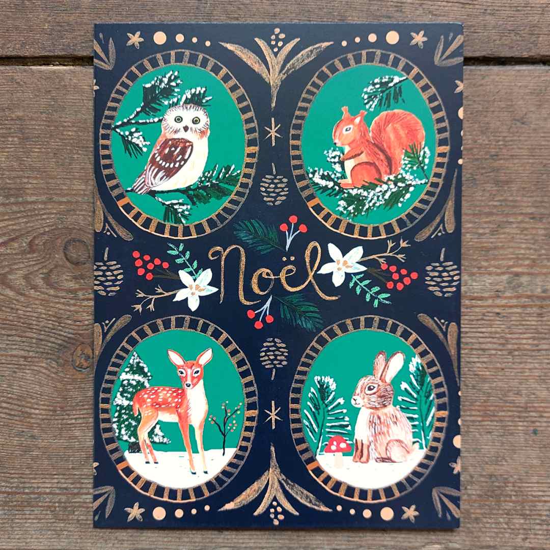 Traditional Christmas Card Pack - Noel Christmas Forest