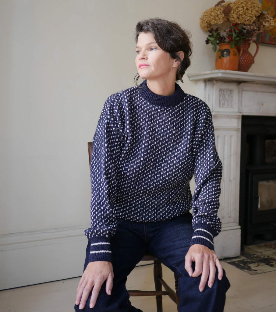 Traditional Nordic Wool Jumper Navy