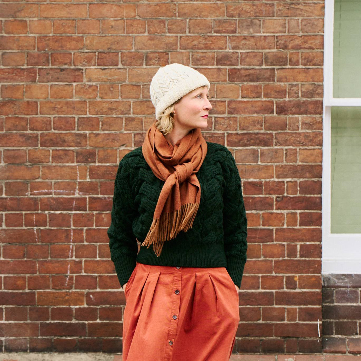 Aran Wool Hat - Cream