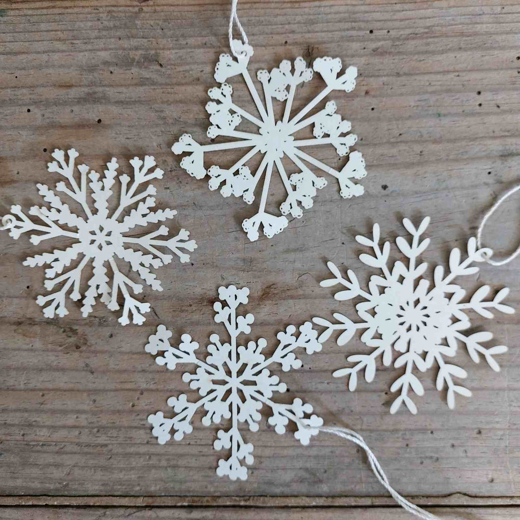 Traditional Christmas Decorations - Box of 24 Paper Snowflakes