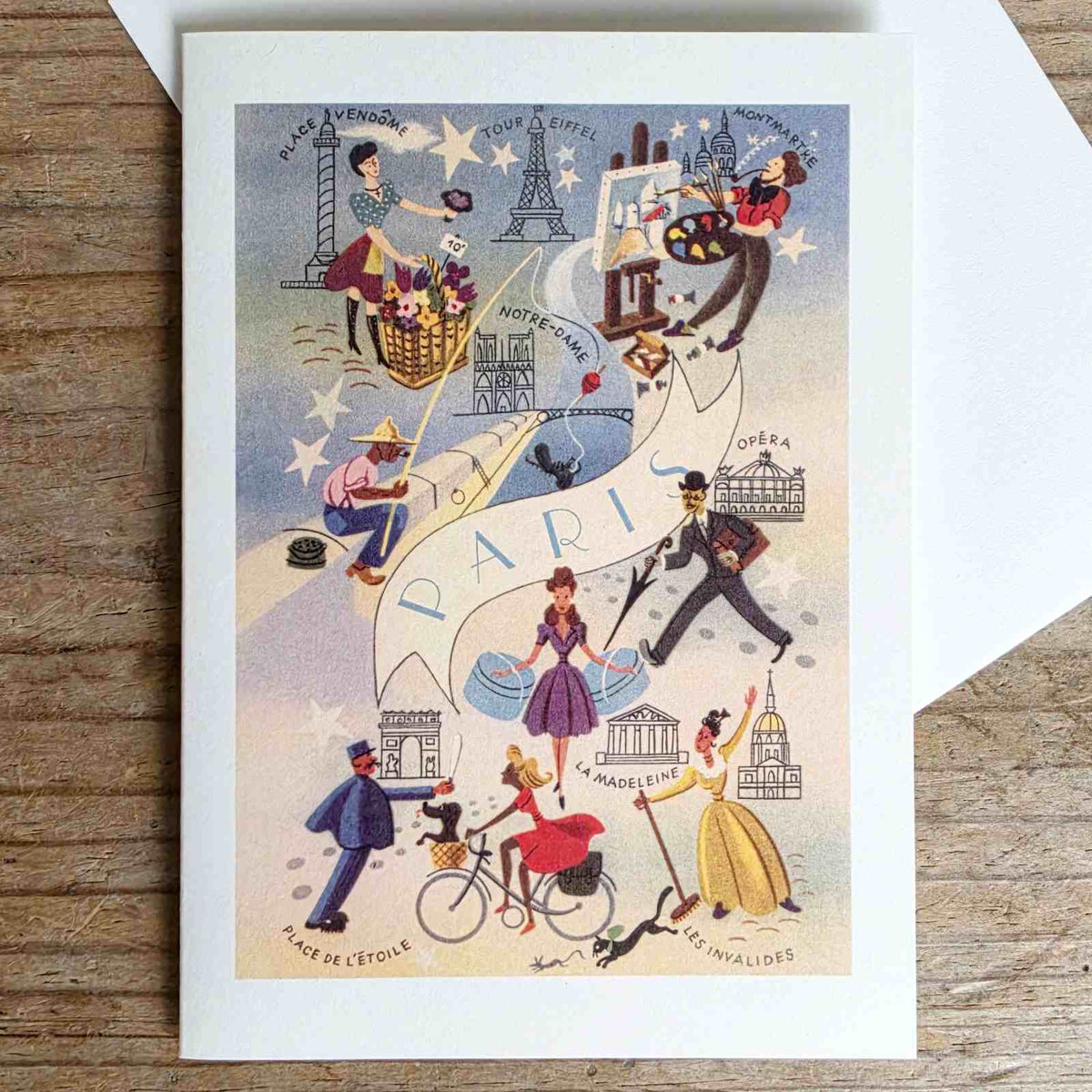 Paris Travel Poster - Vintage Greeting Card