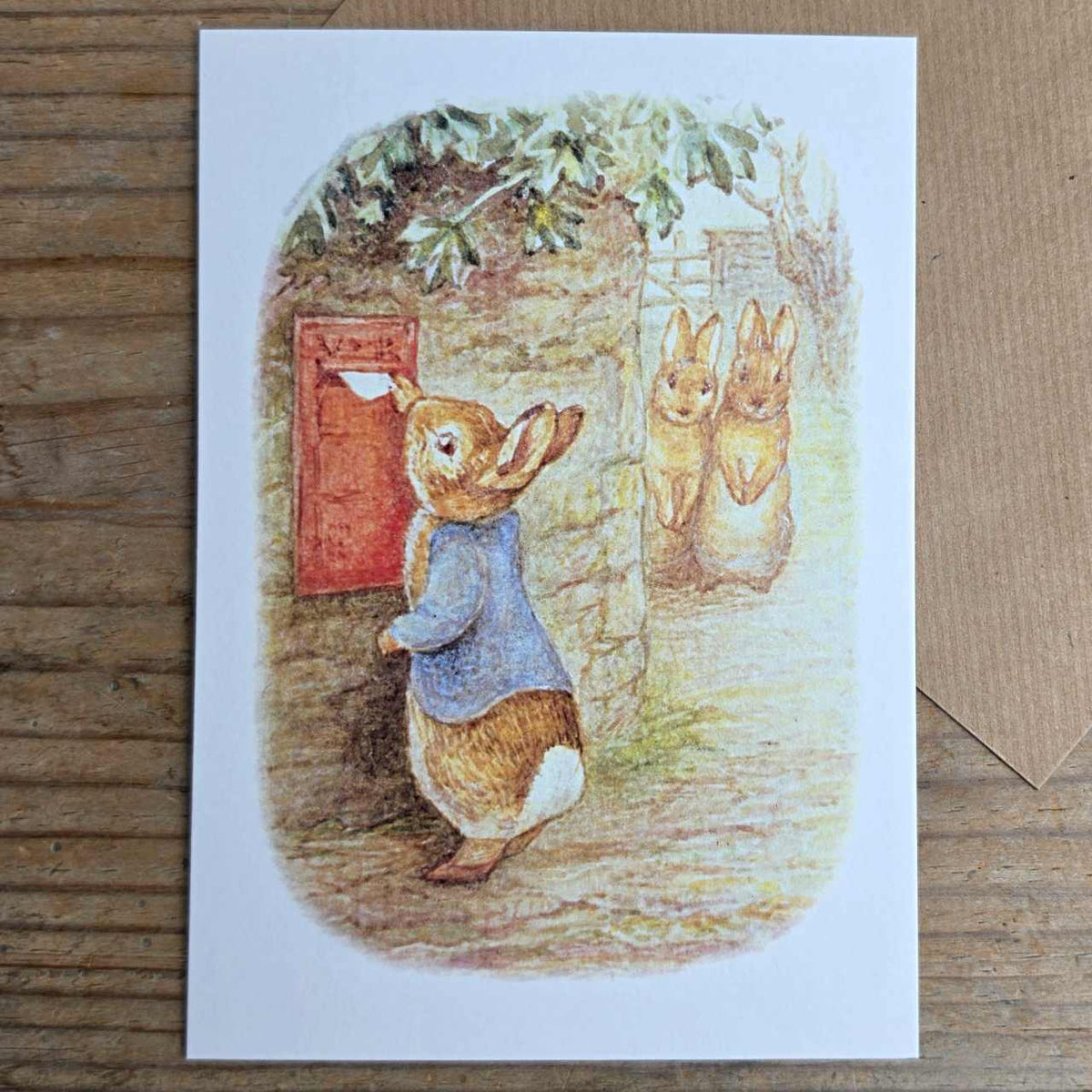 Peter Posting a Letter - Greeting Card, illustrated by Beatrix Potter