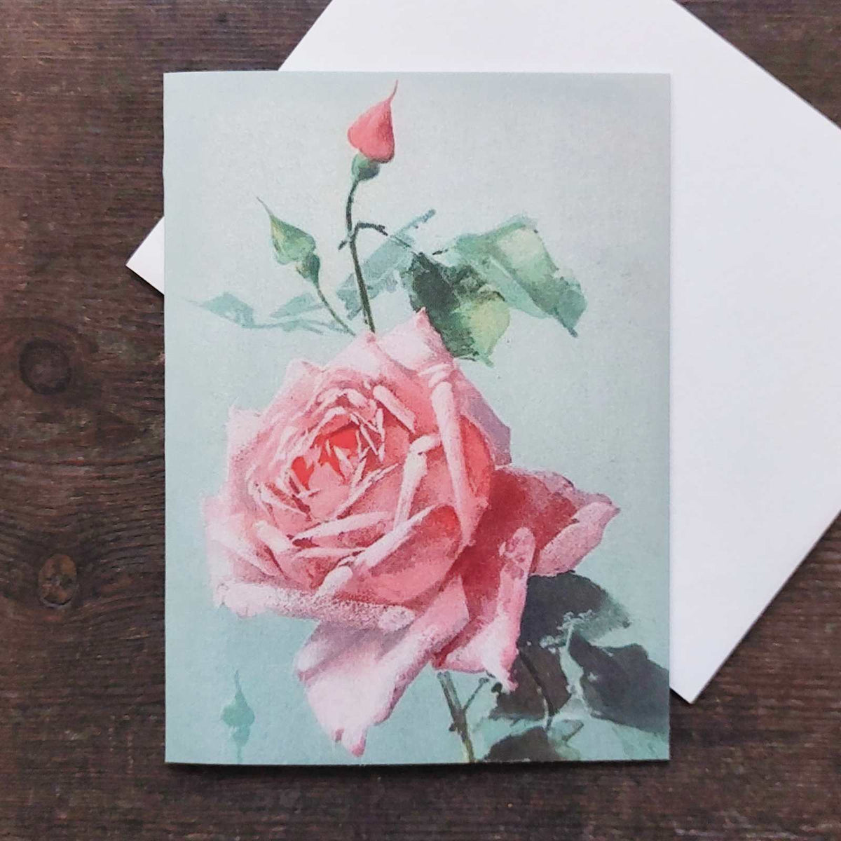 Pink Roses Card Pink Rose - Petite Vintage Greeting Card – Closet & Botts