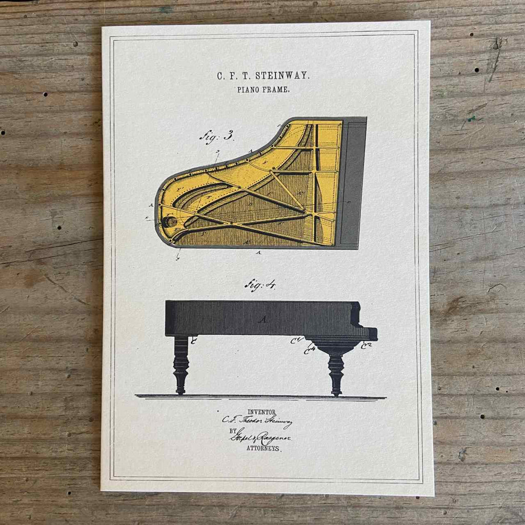 Vintage Greeting Card - Steinway Piano