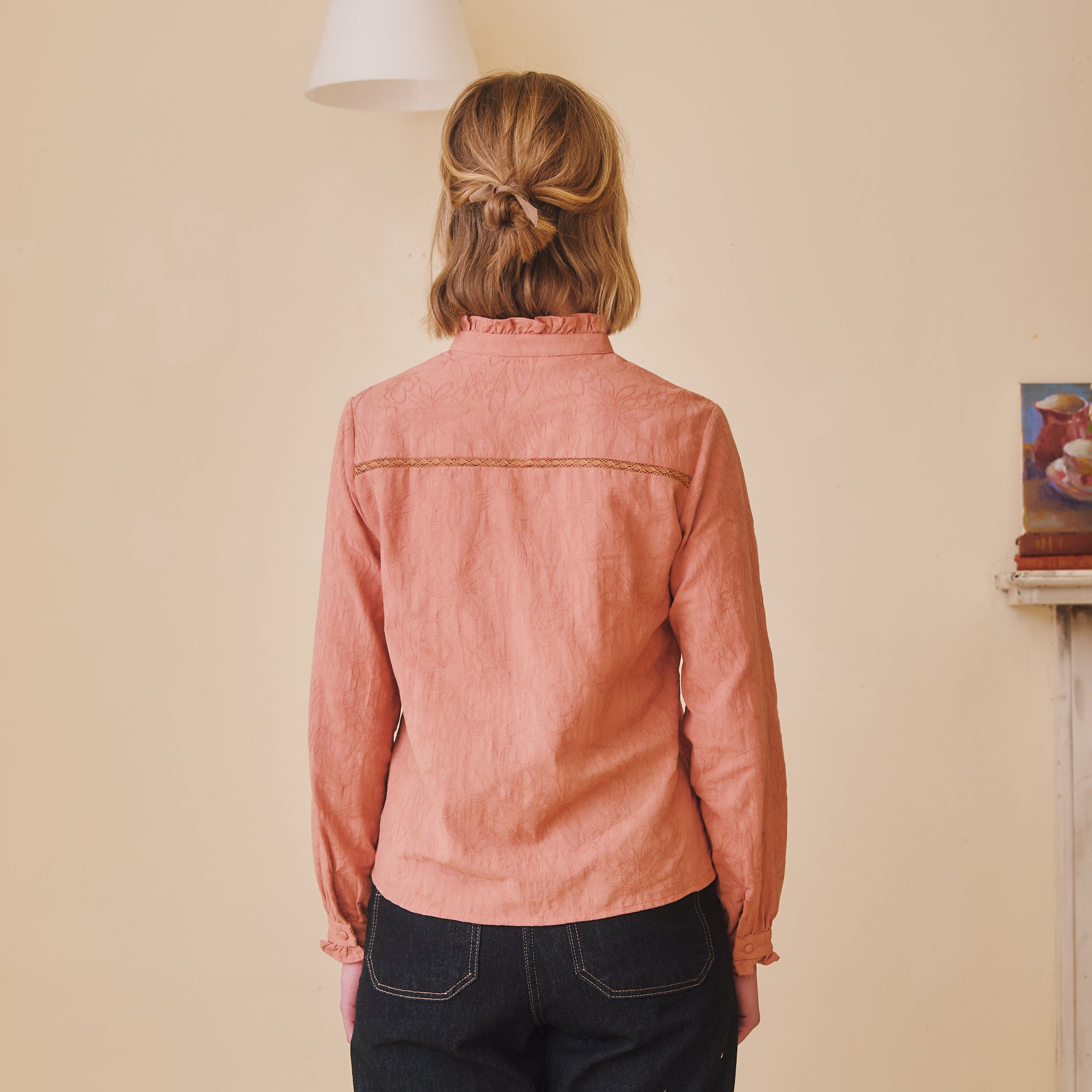 Cotton Pleated Blouse - Rose Pink