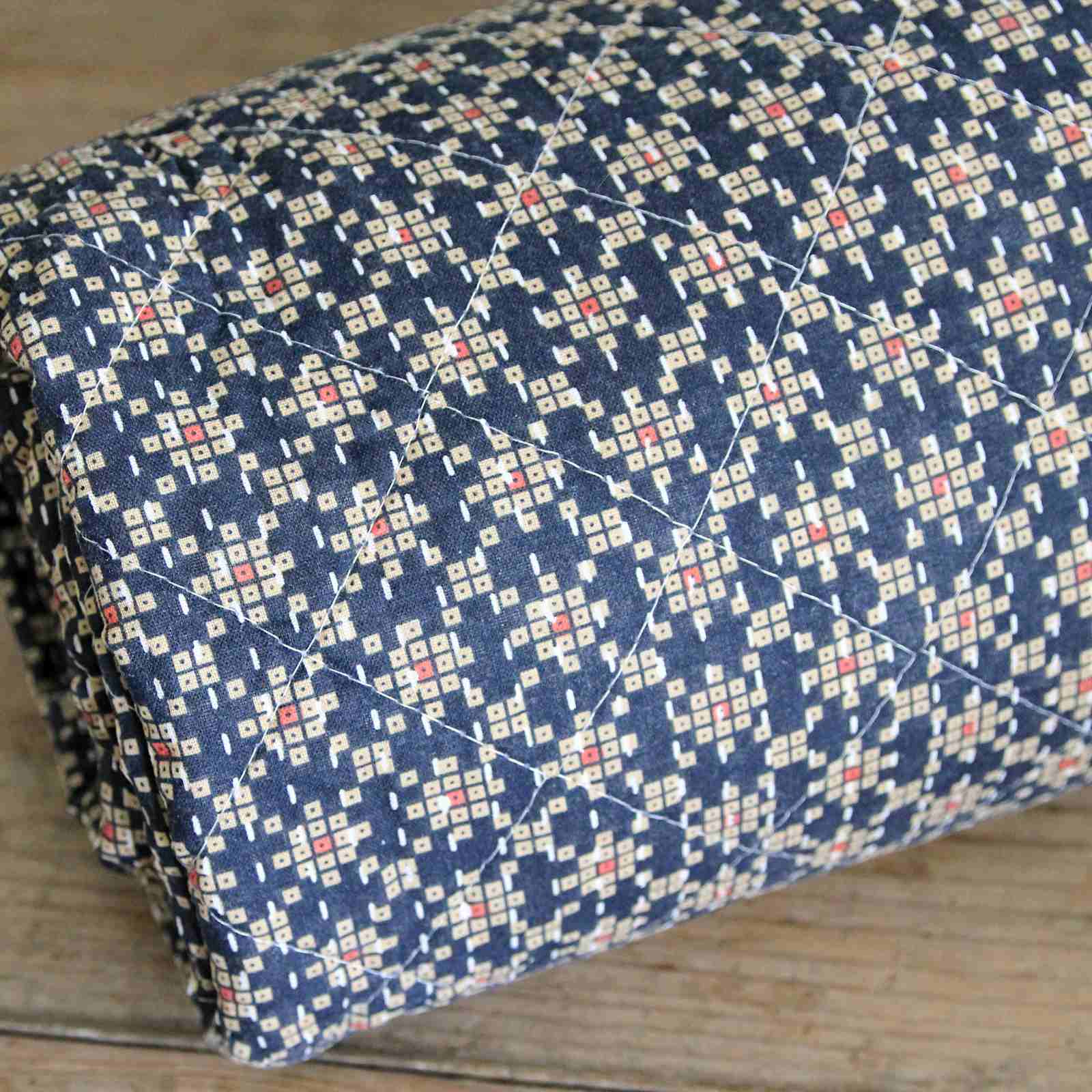 Quilted Bedspread - Indigo & Pink