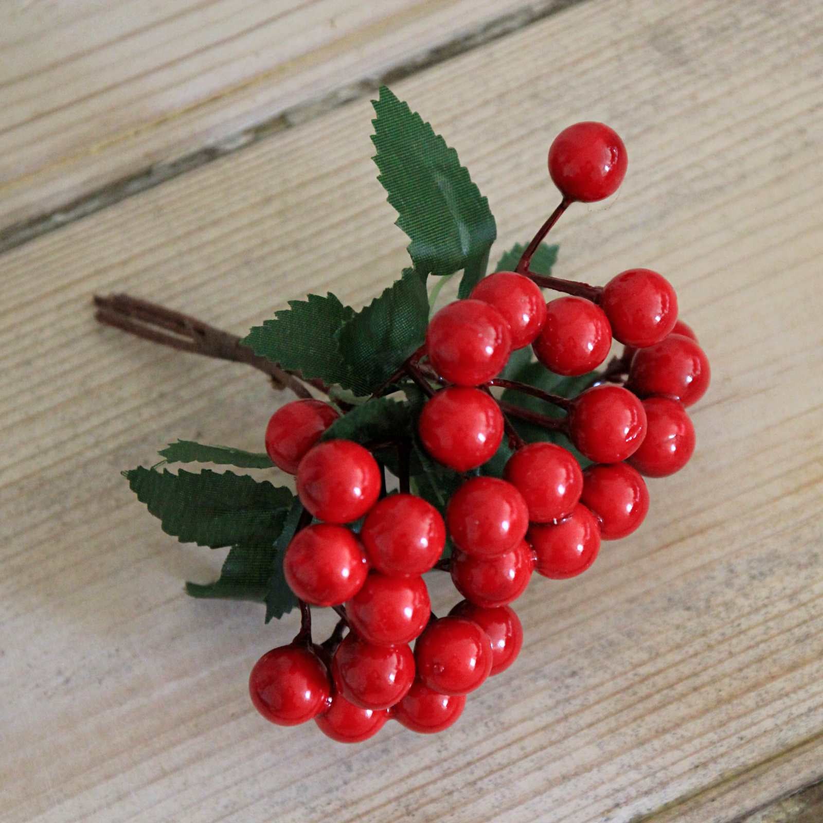 Red Berry Pick with Leaves