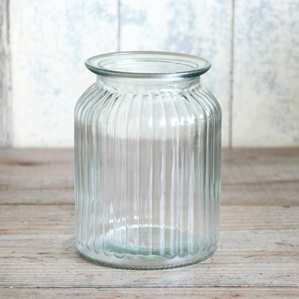 ribbed jar vase