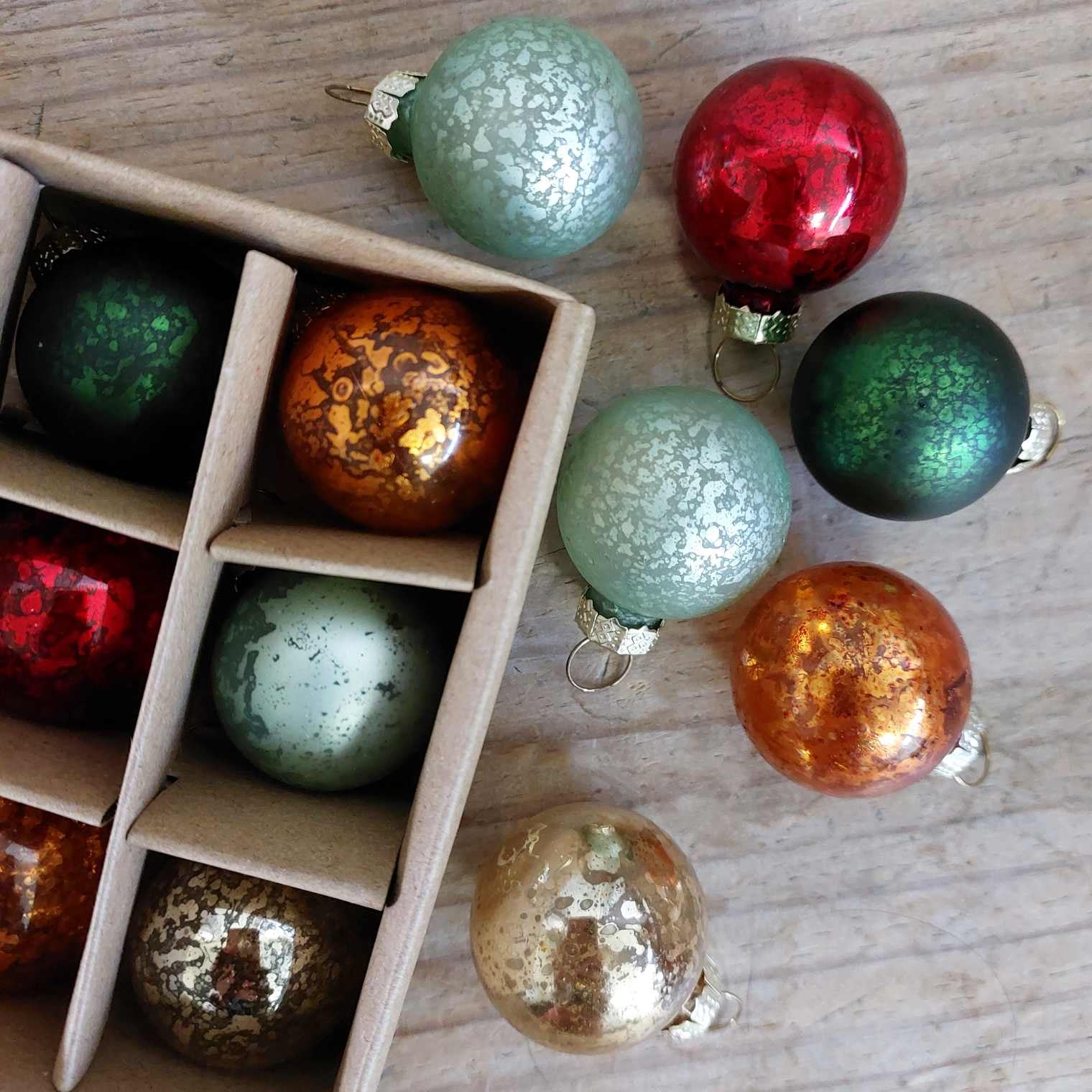 Set of Small Glass Baubles