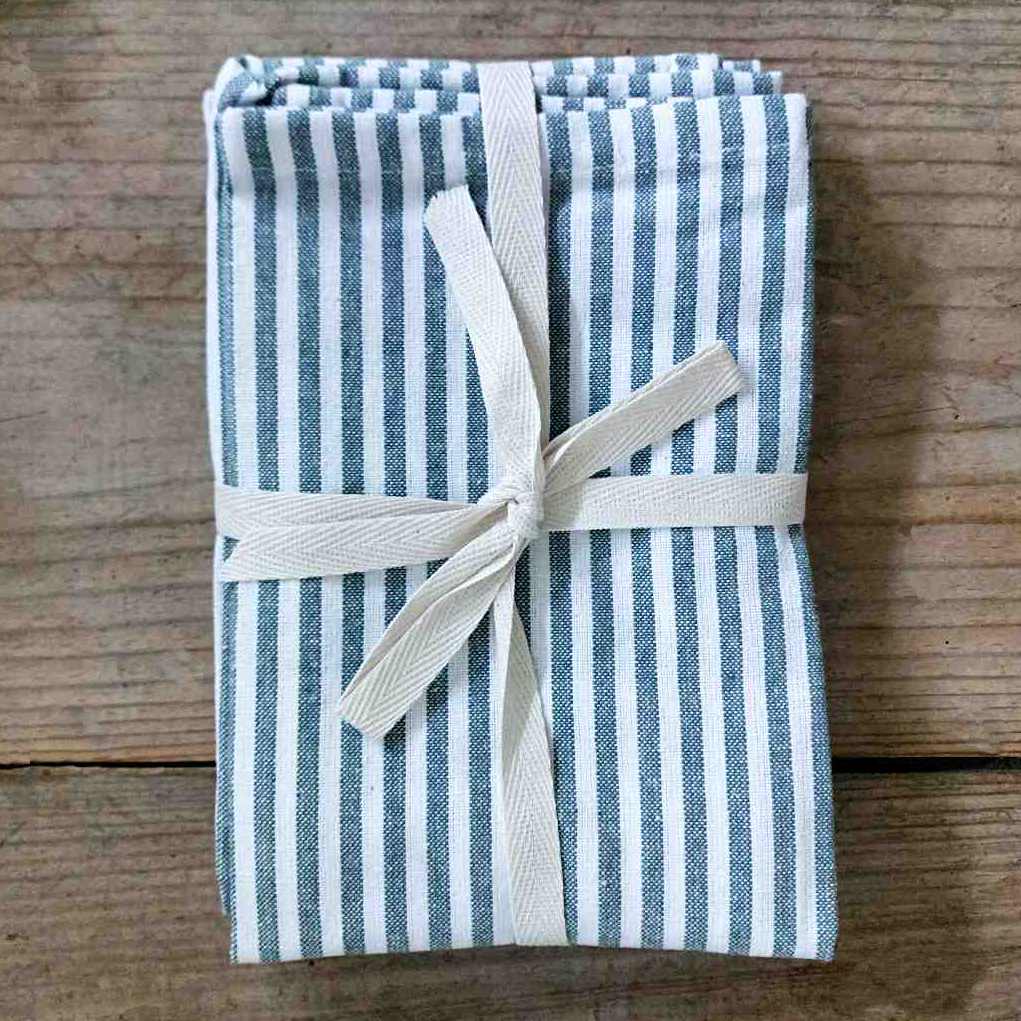 Set of Four Cotton Stripe Napkins