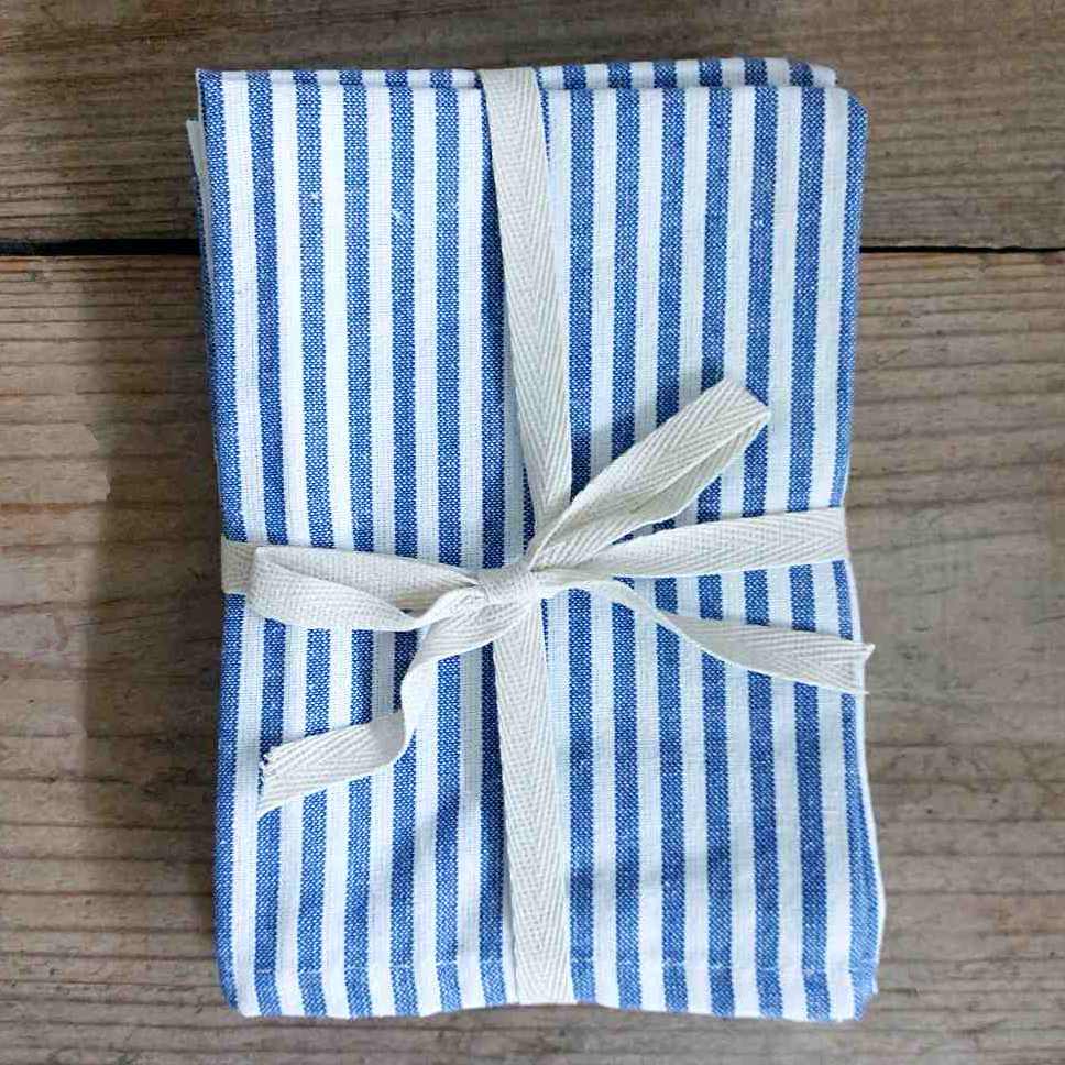 Set of Four Cotton Stripe Napkins