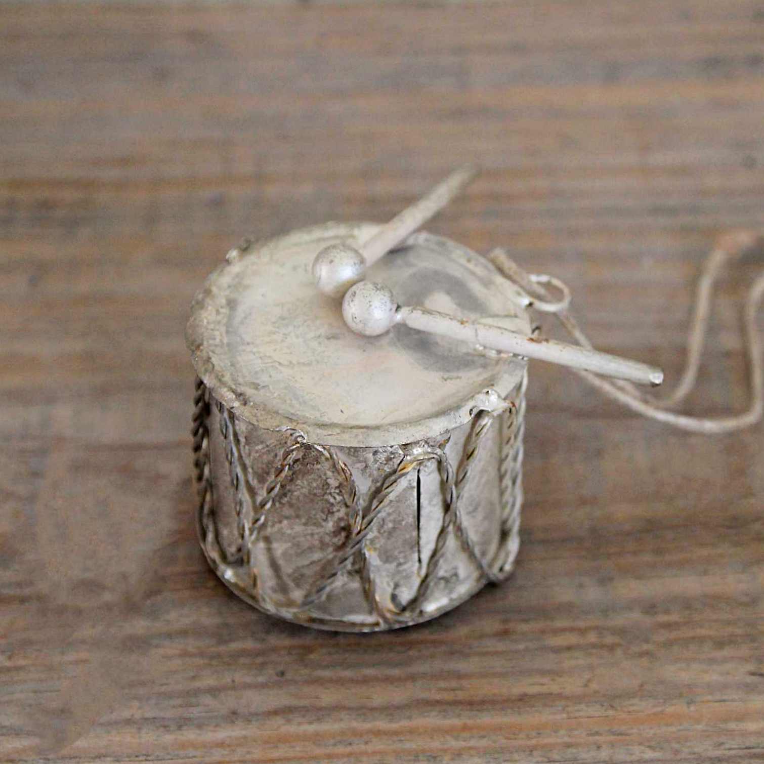 Antique Silver Drum Decoration