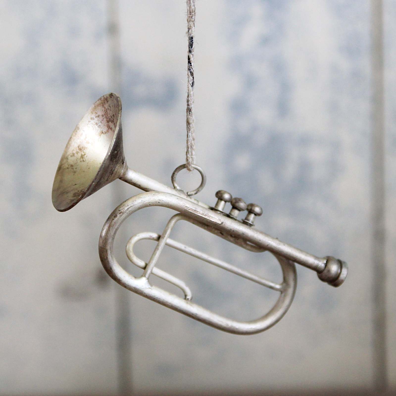 Antique Silver Trumpet Decoration