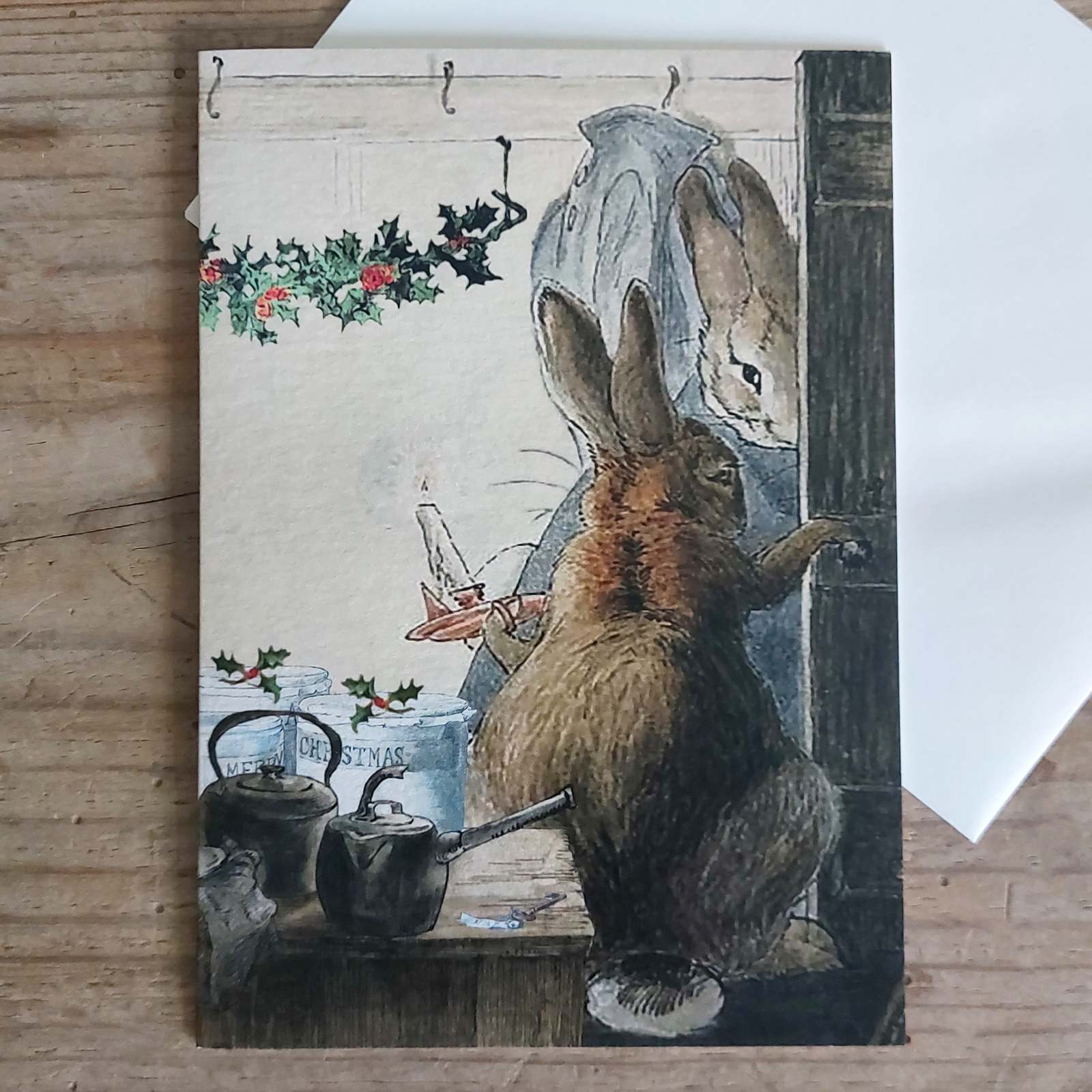 Single Vintage Christmas Card - Beatrix Potter Christmas