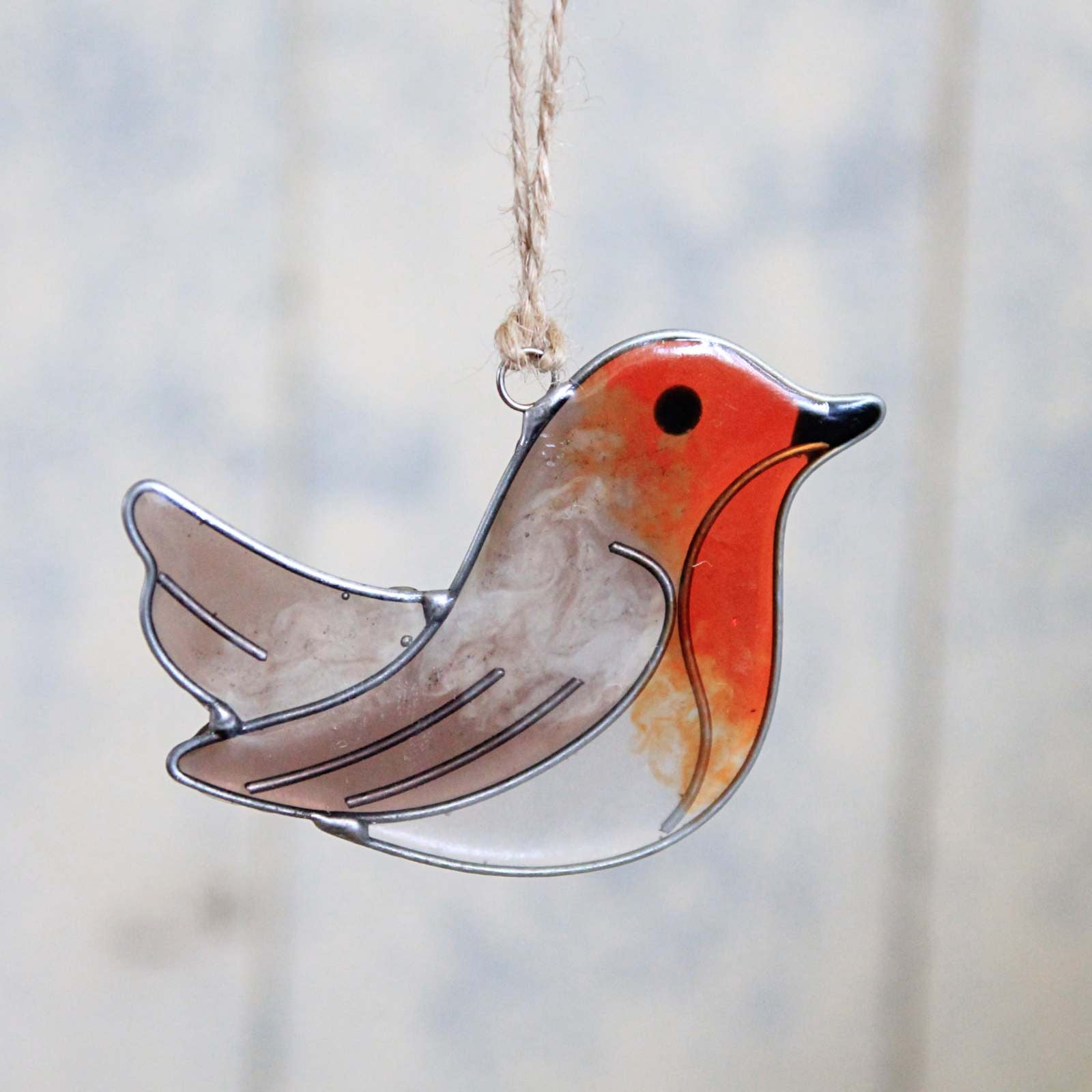 Stained Glass Robin Decoration