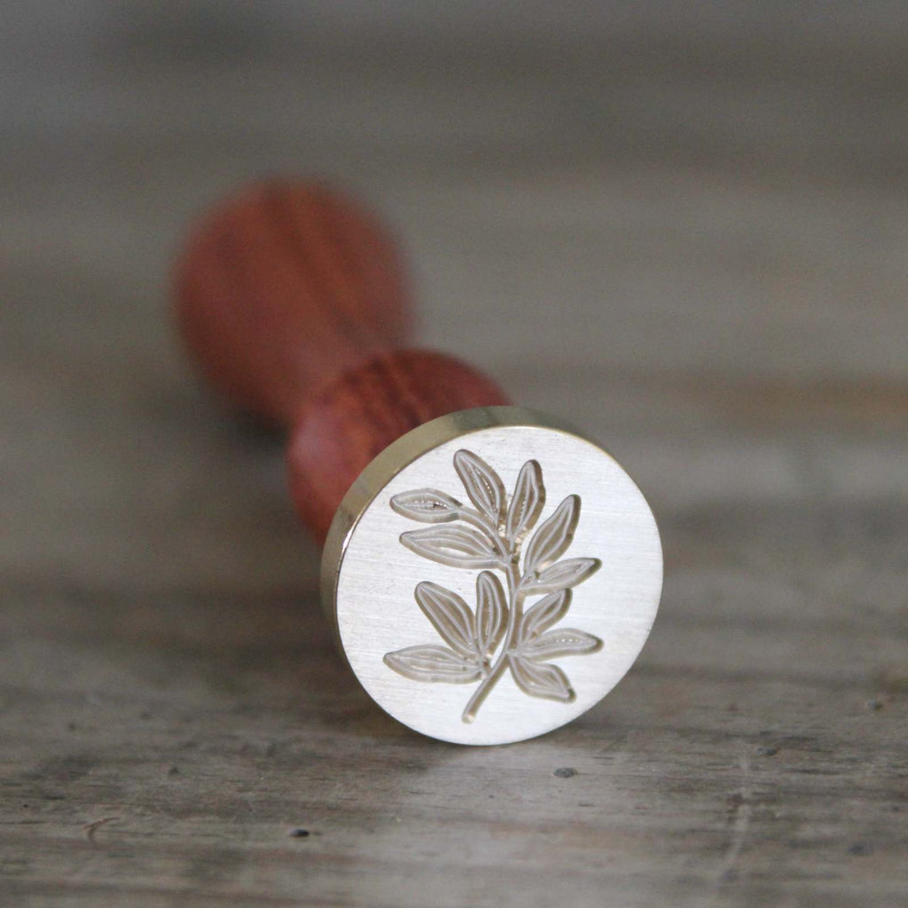 Traditional Wax Seal Stamp with a wooden handle - laurel