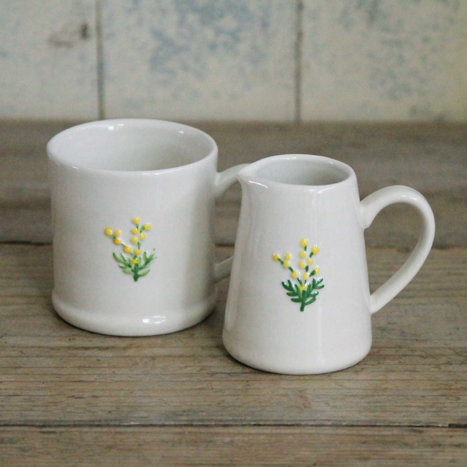 Matching set Stoneware Mug and Jug - Mimosa