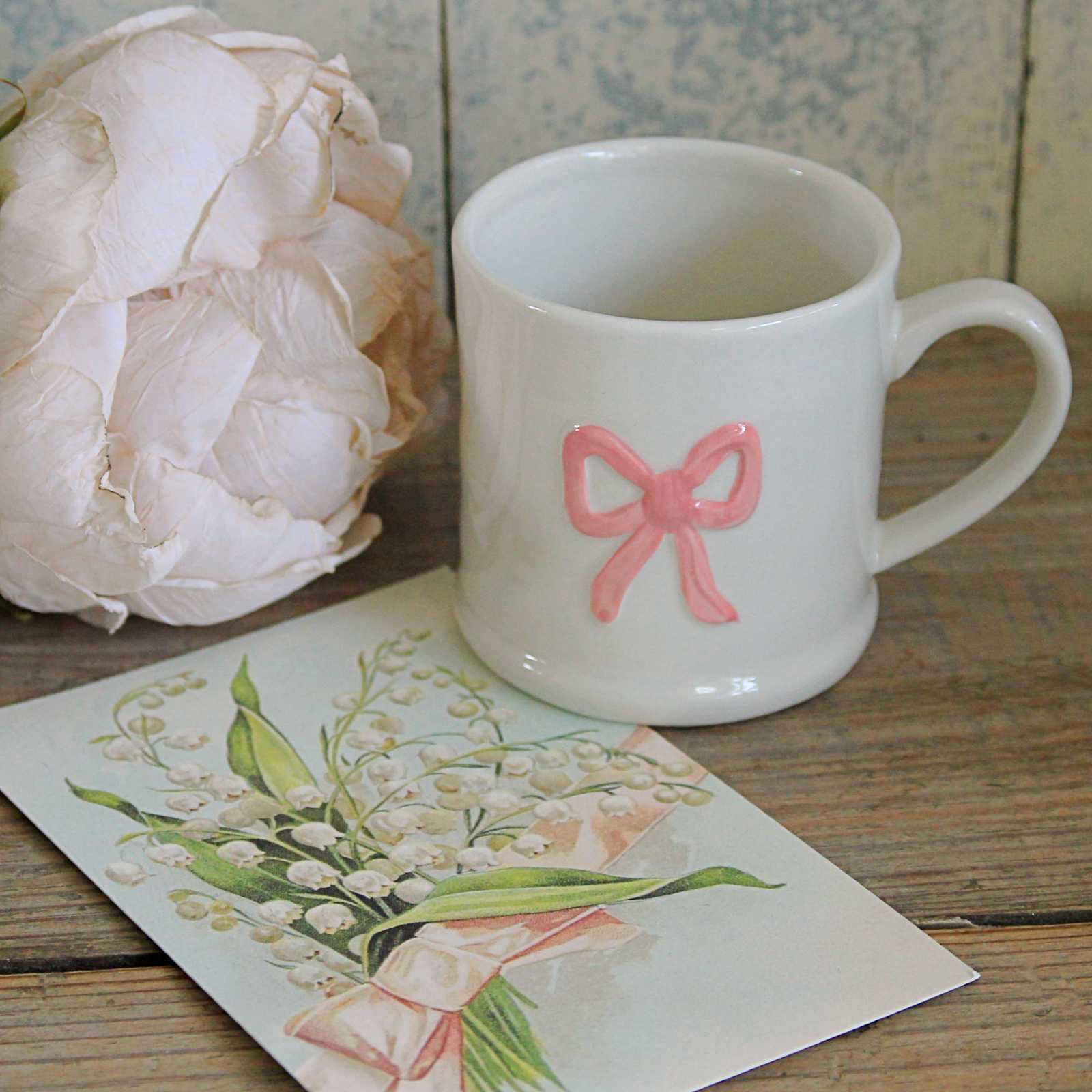Stoneware Mug - Pink Bow