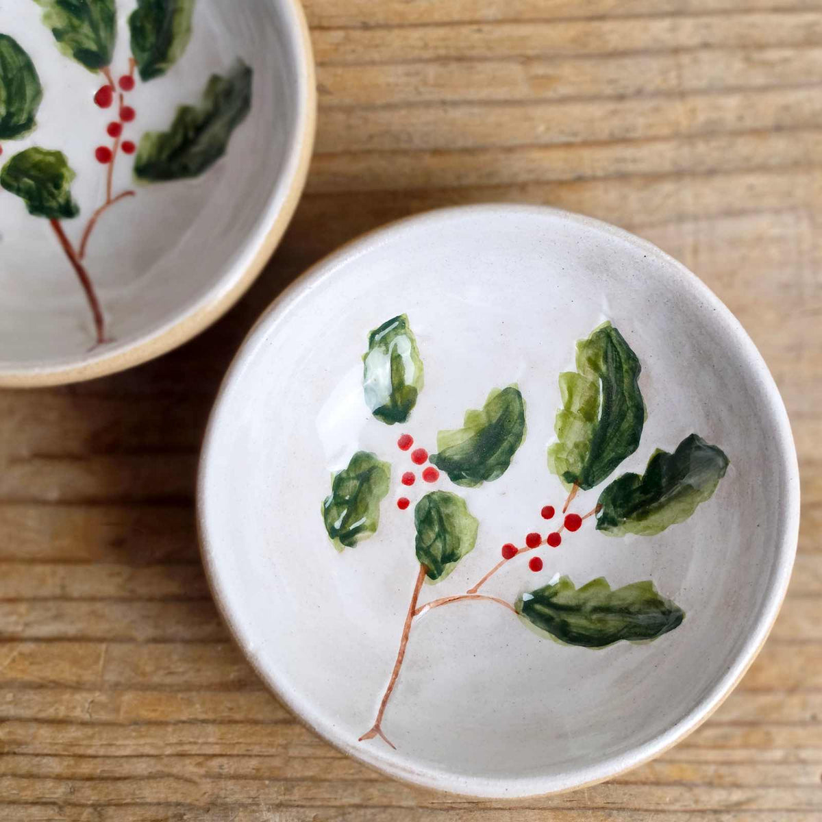 Small Stoneware Bowl - Holly & Berries