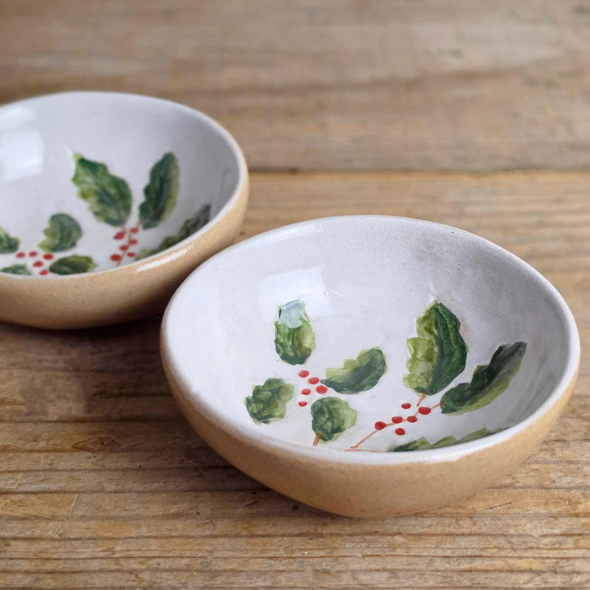 Small Stoneware Bowl - Holly & Berries