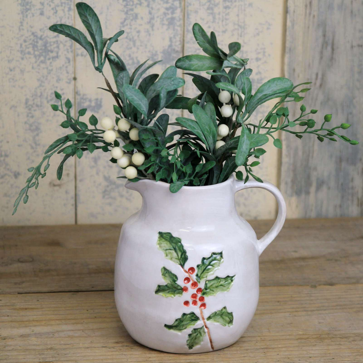 Large Stoneware jug - Holly & Berries