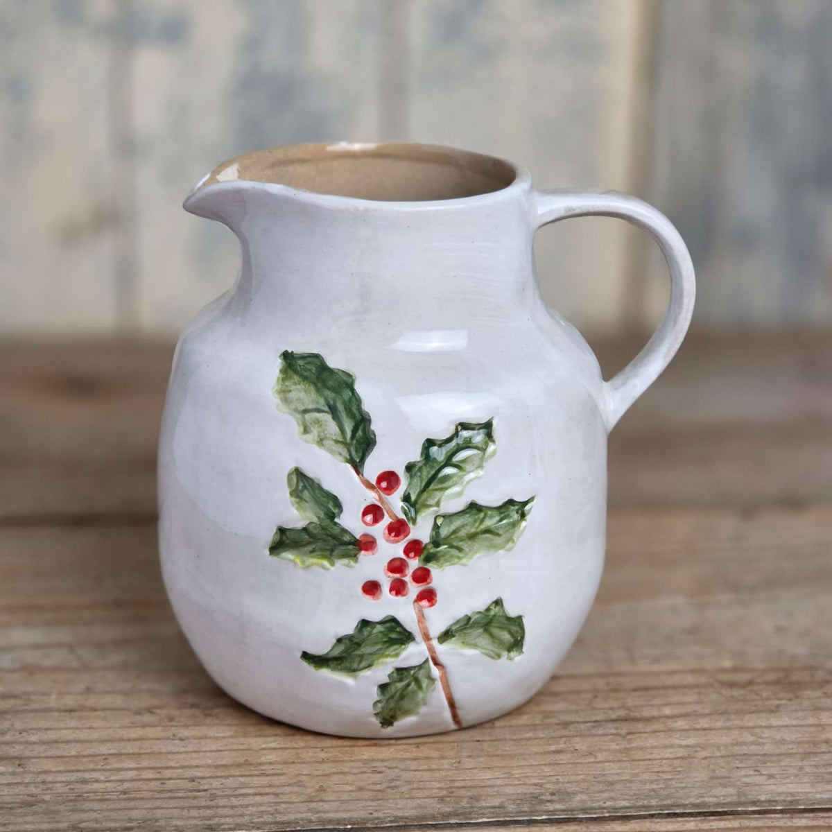 Large Stoneware jug - Holly & Berries