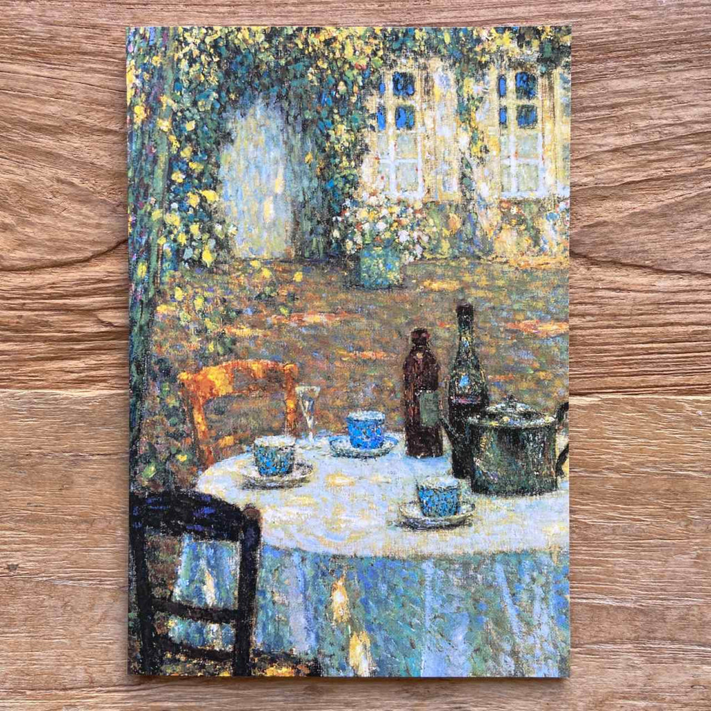 Table in Sunlight vintage Card