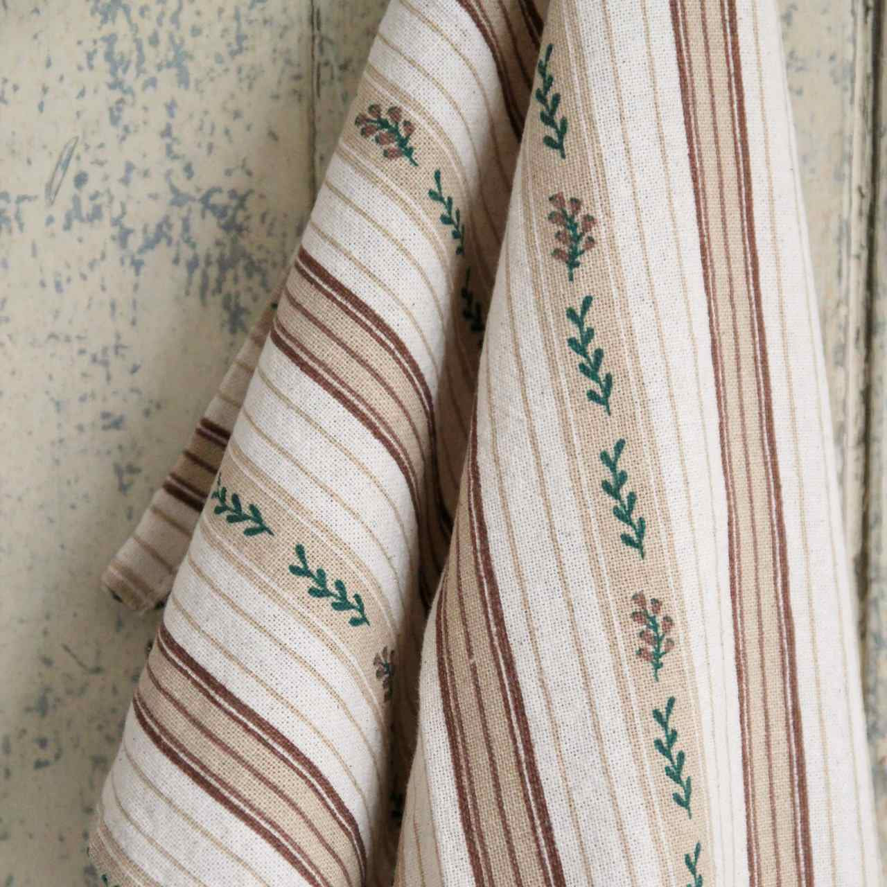Tea Towel - Natural with Leaves and Berries