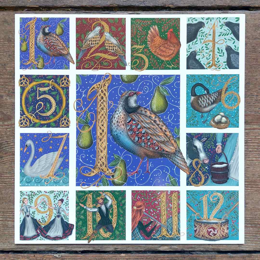 Traditional Christmas Card Pack - The Twelve Days of Christmas