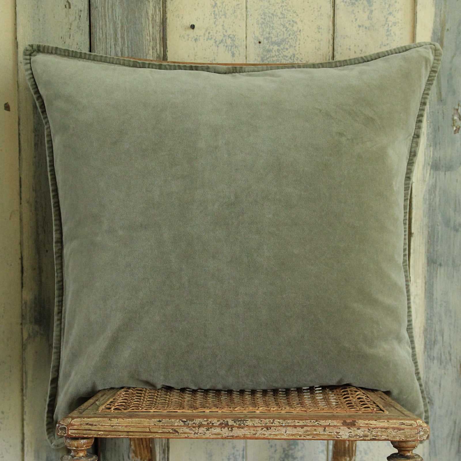 Velvet Cushion - Olive