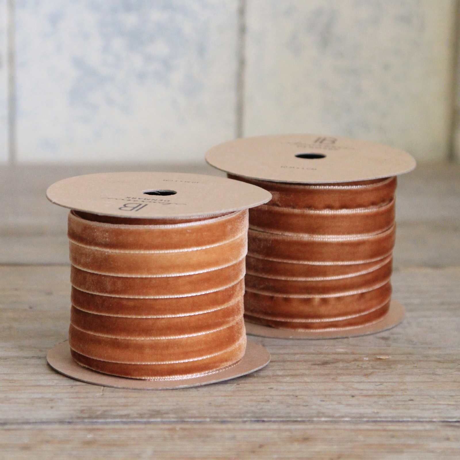 Thin Velvet Ribbon - Burnt Orange &nbsp;