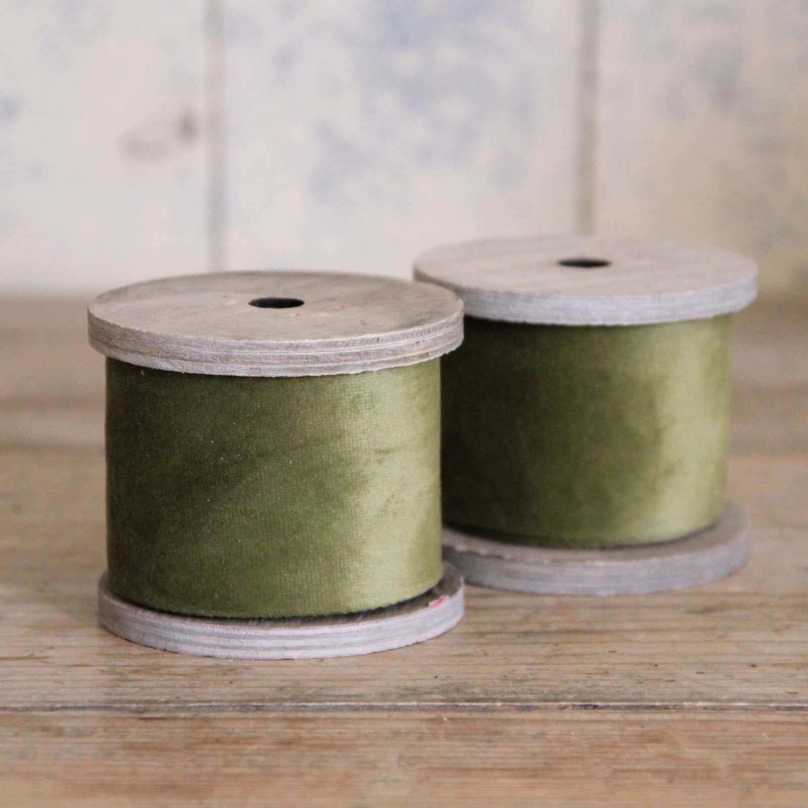 Wide Velvet Ribbon 3m - Moss Green
