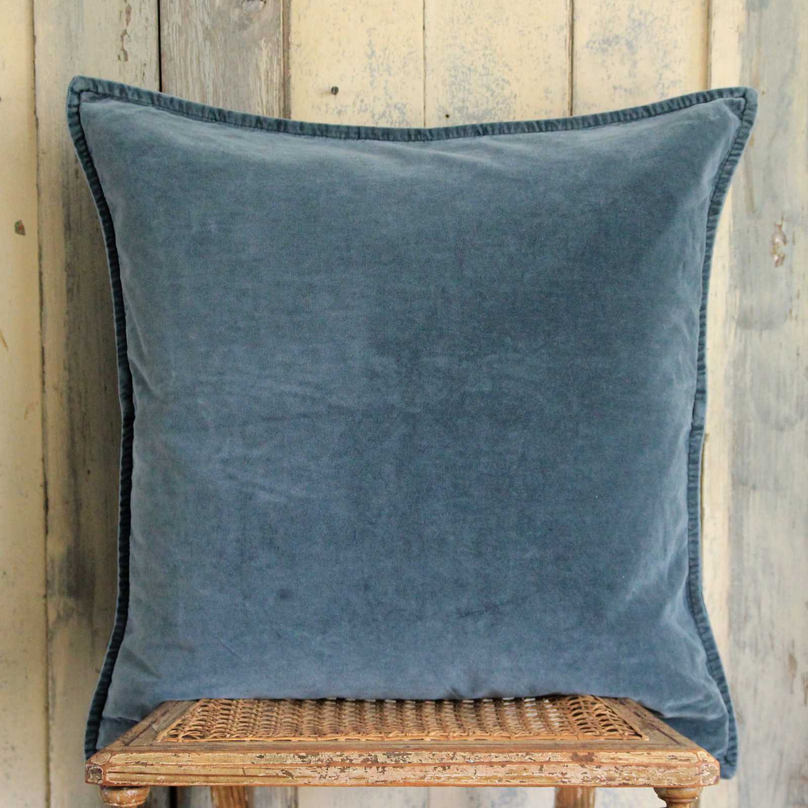 Velvet Cushion -  Spruce Blue