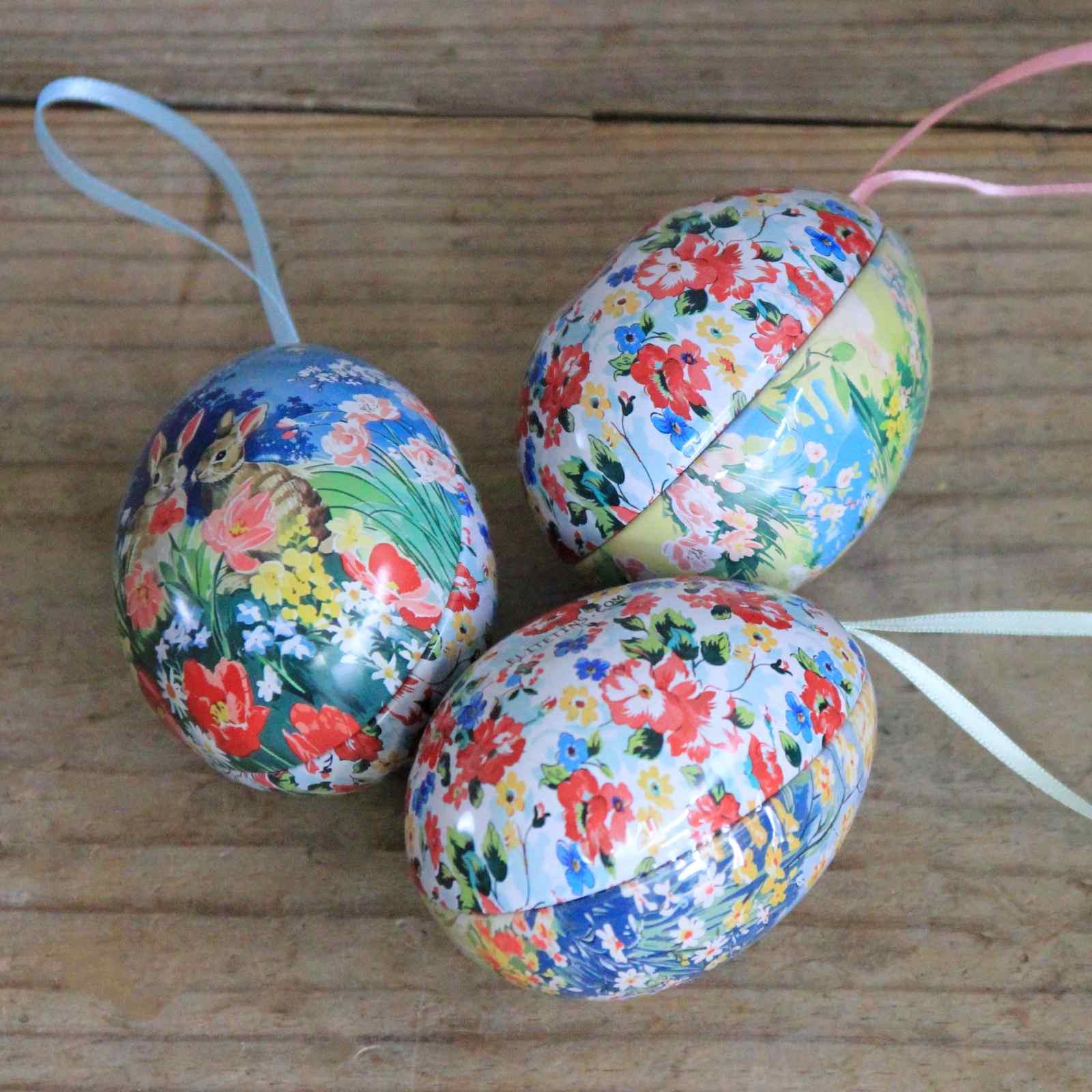 Vintage Easter Egg Tin with Chocolate Eggs