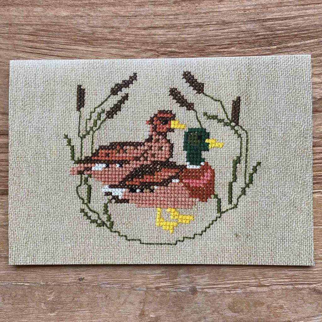 Vintage Embroidery vintage Card - Ducks