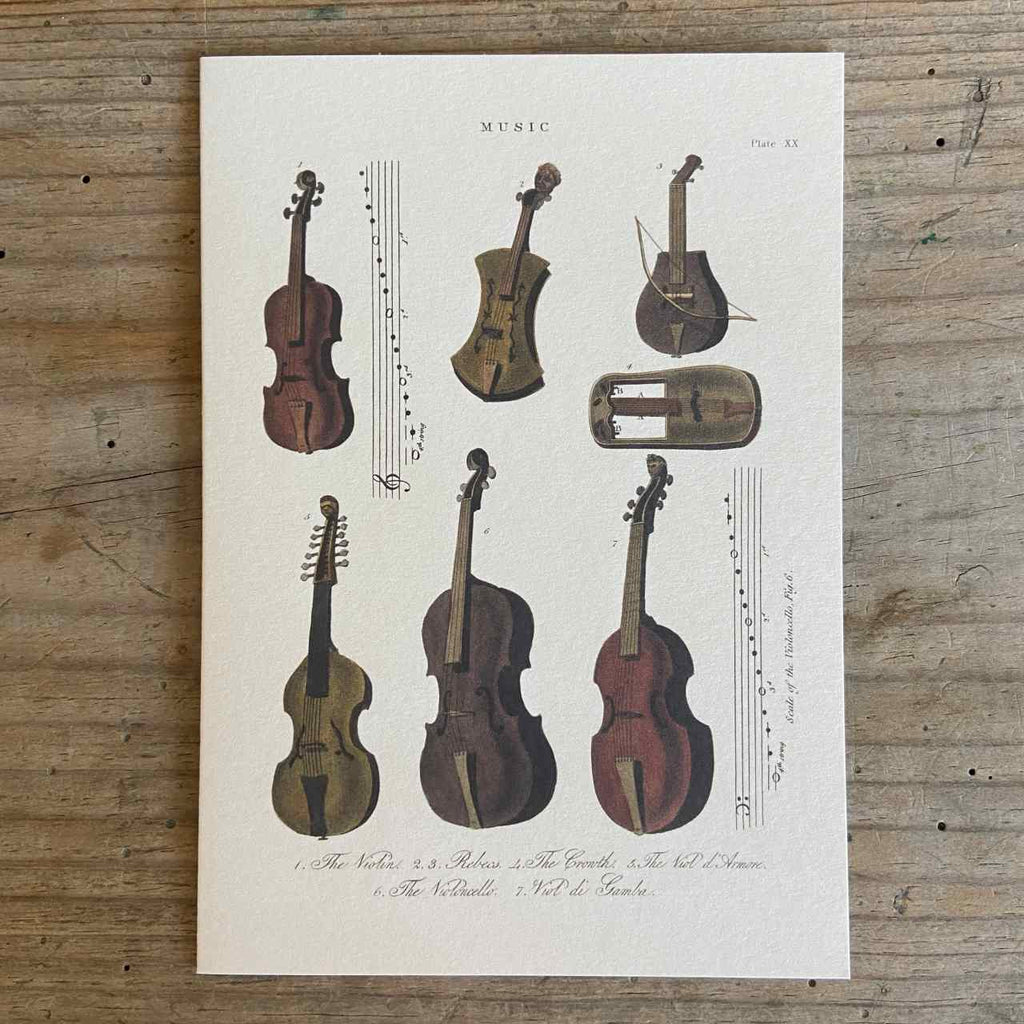 Vintage Greeting Card - Violins